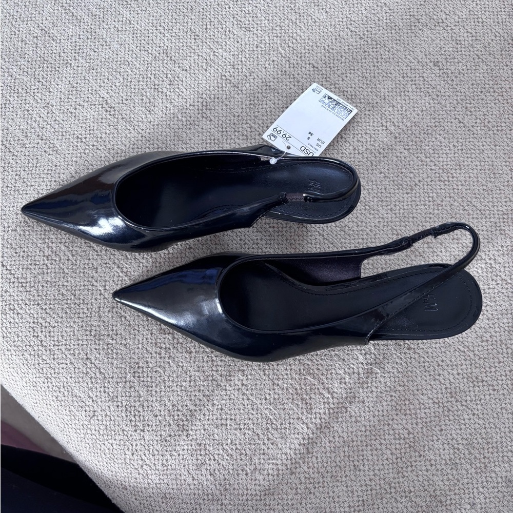 Black Slingback Heels - Picture 4 of 7